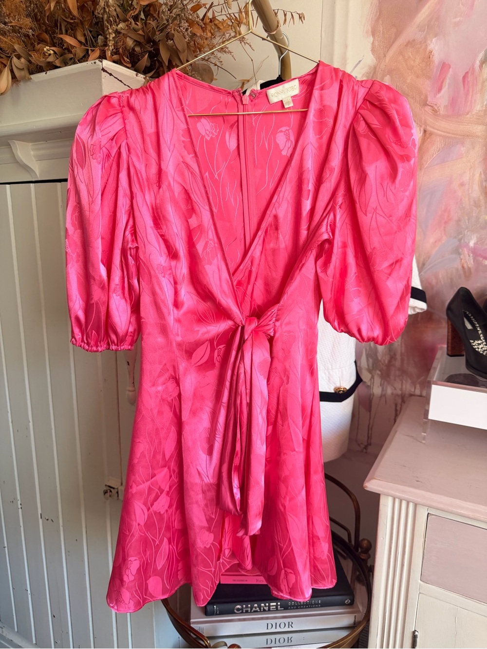 Ronny Kobo Collection Fuchsia Tie-Front Mini Dress